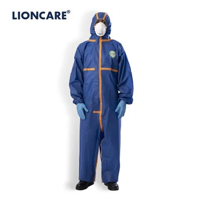 LIONCARE® CoverLite beskyttelsesdress for engangsbruk med teipede sømmer Blå